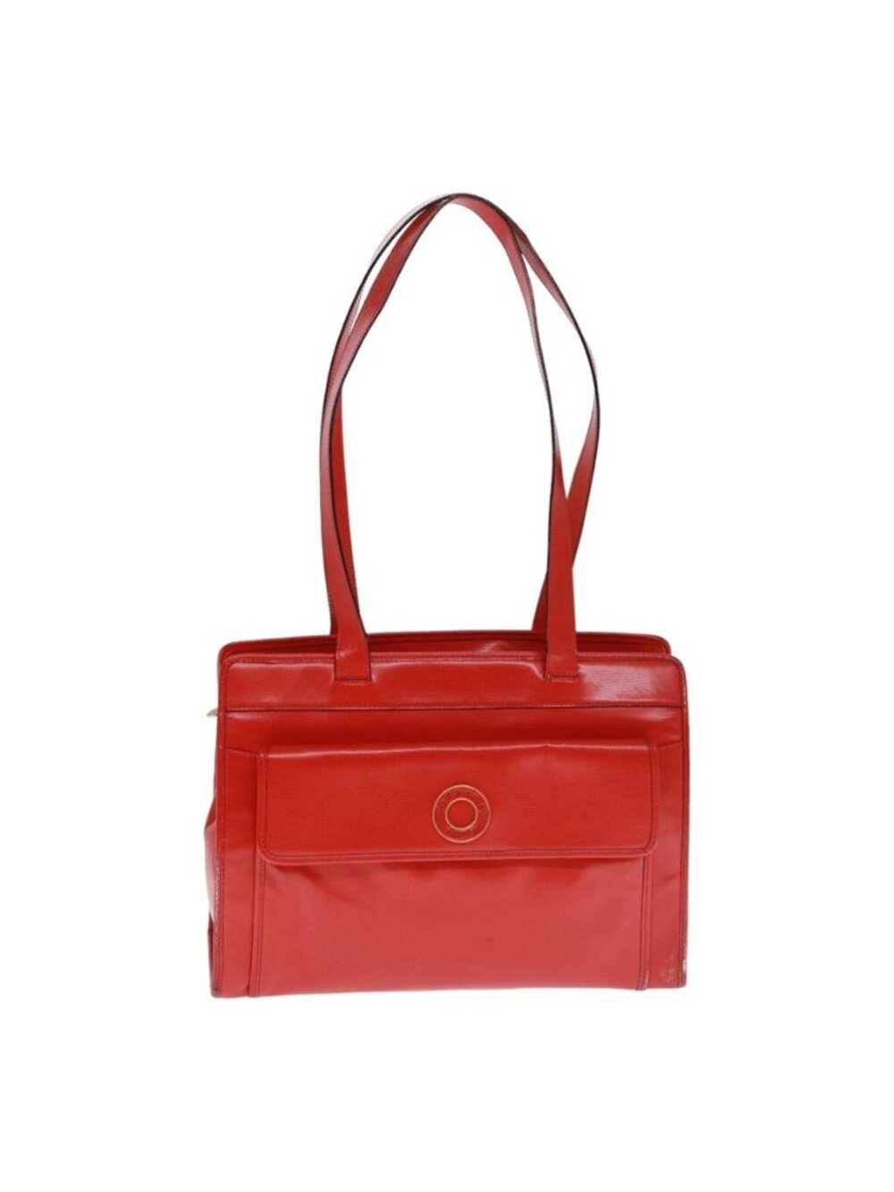 Authentic CELINE Shoulder Bag Leather Red